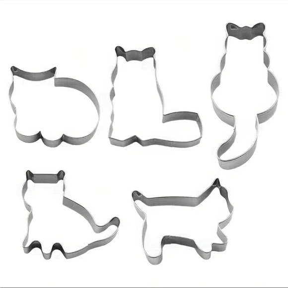 Other - 5 piece cat cookie cutter stainless steel